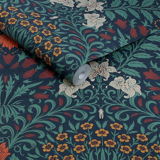 140494 - Garden Wallpaper - Moonlight - William Morris