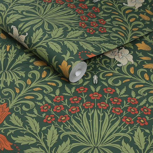 140495 - Garden Wallpaper - Moss Green - William Morris