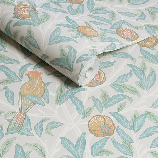Bird & Pomegranate Wallpaper - Duck Egg - William Morris AH