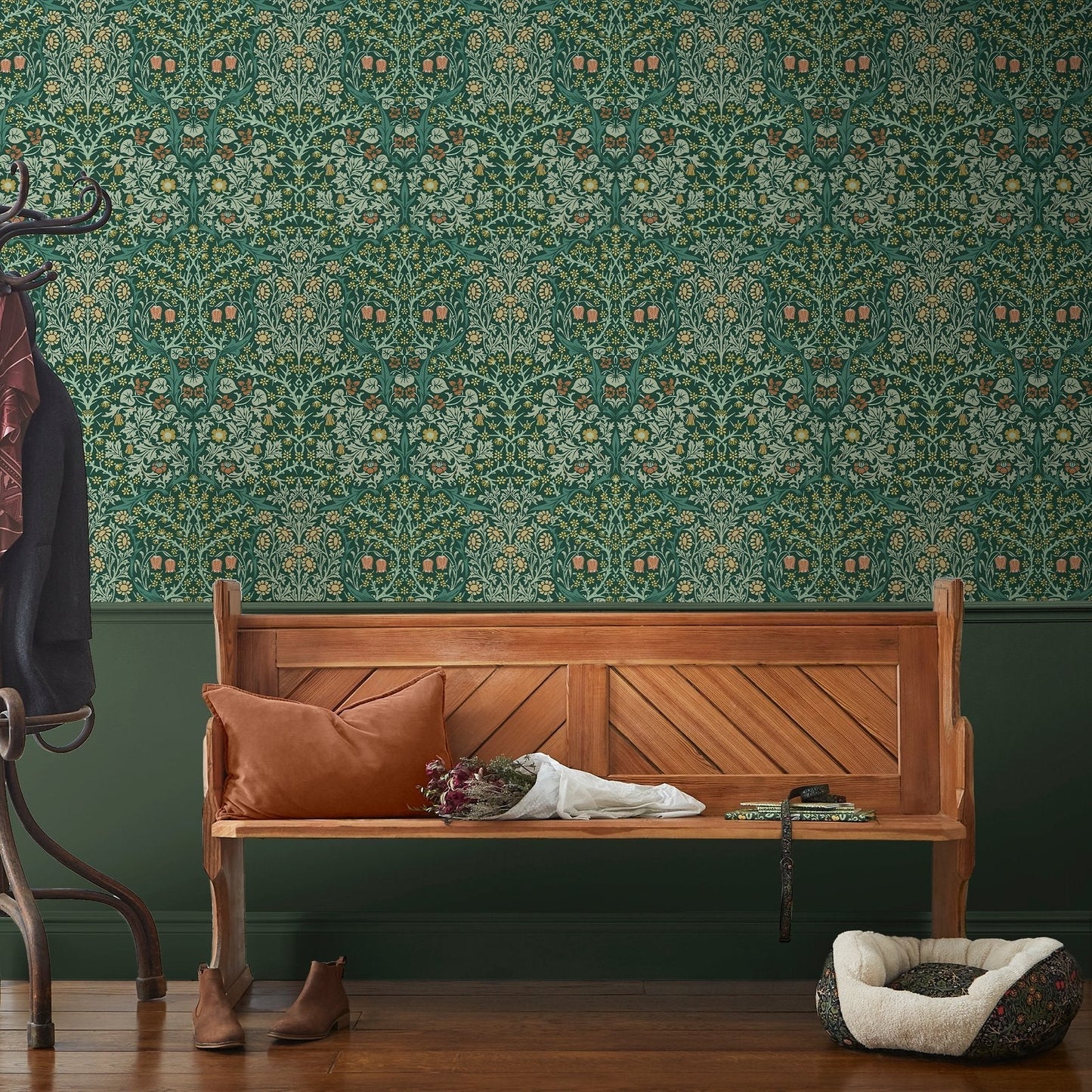Blackthorn Wallpaper - Deep Green - William Morris AH