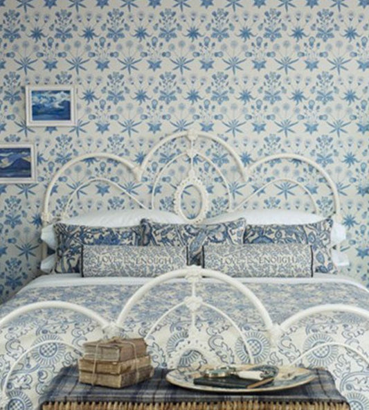 Daisy Wallpaper - Blue/Ivory - 212561 - Morris & Co