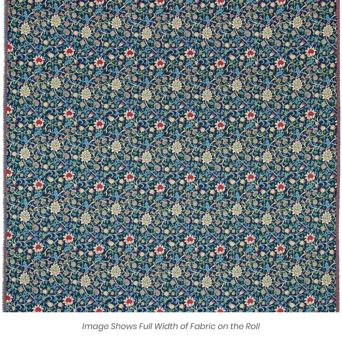 Evenlode Flowers Tapestry Fabric - Blue - Hines of Oxford