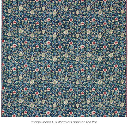 Evenlode Flowers Tapestry Fabric - Blue - Hines of Oxford