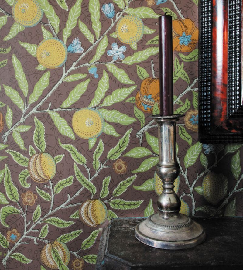 Fruit Wallpaper - Chocolate - 217103 - Morris & Co