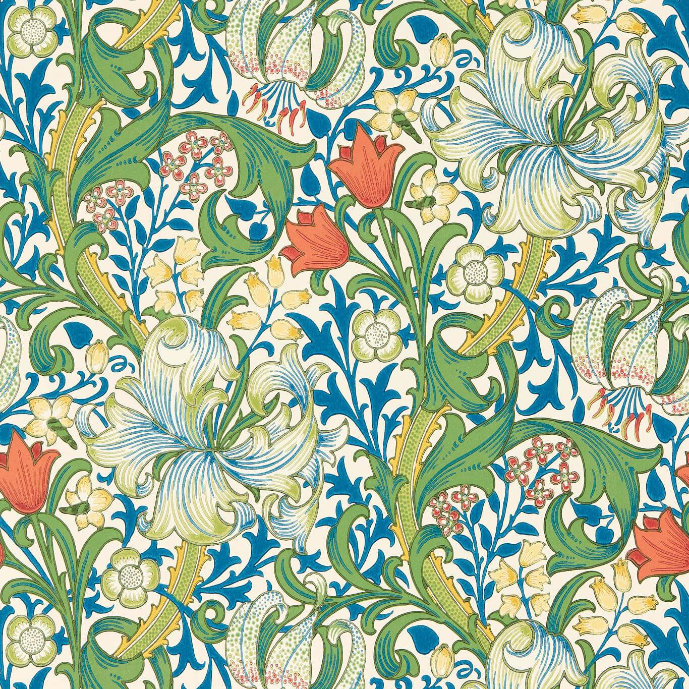 Golden Lily Wallpaper - Twister - 217330 - Morris & Co