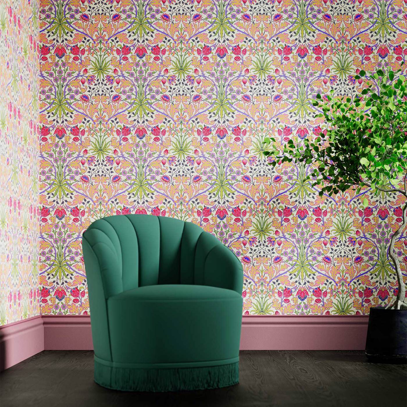 Hyacinth Wallpaper - Cosmo Pink - 510008 - Morris & Co