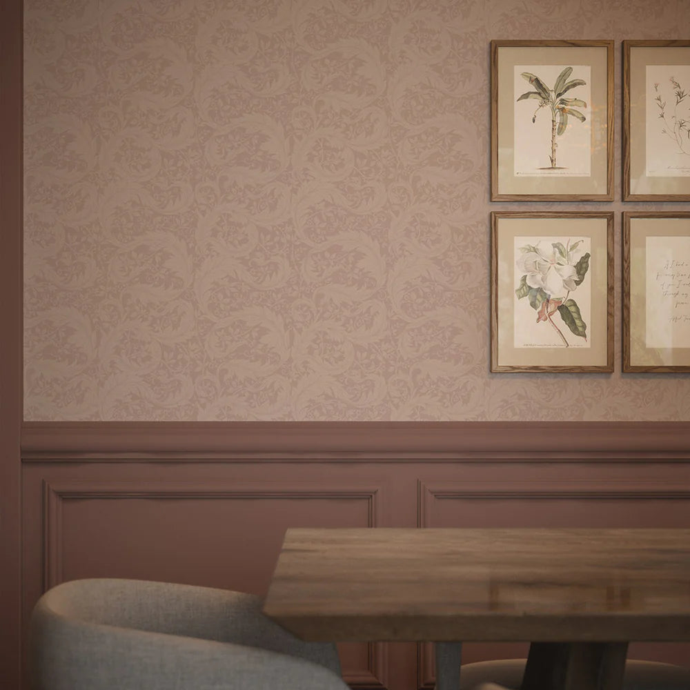 Enchanted Leaf Wallpaper - Vintage Rose - LAN100010