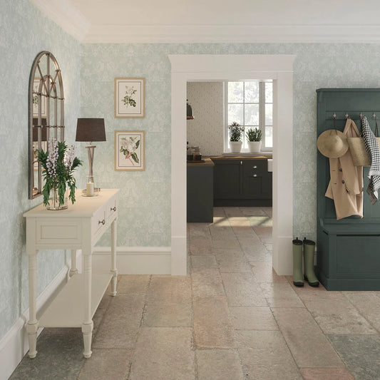 Bridgerton Damask Wallpaper - Soft Mint - LAN100019