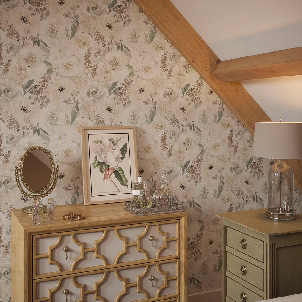 Bouquet De Fleurs Wallpaper - Soft Neutrals - LAN100033