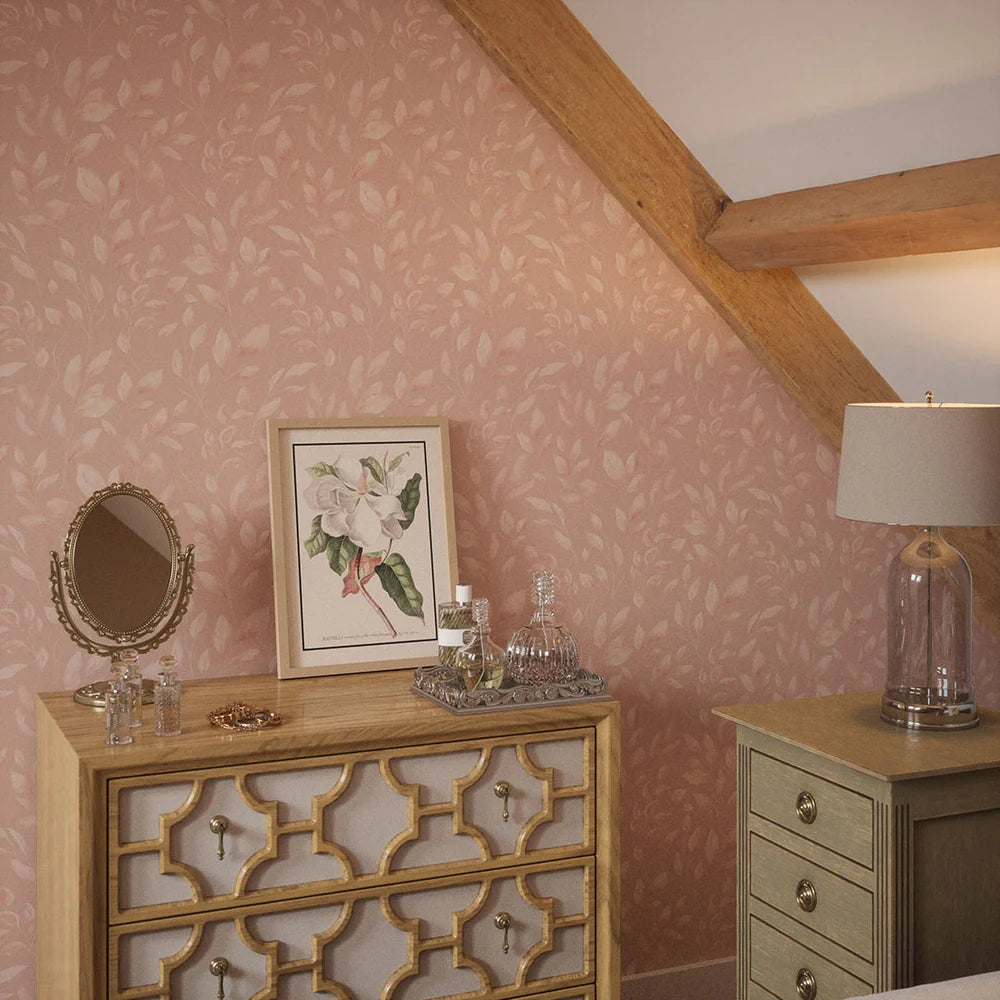 Fallen Foliage Wallpaper - French Pink - LAN100044