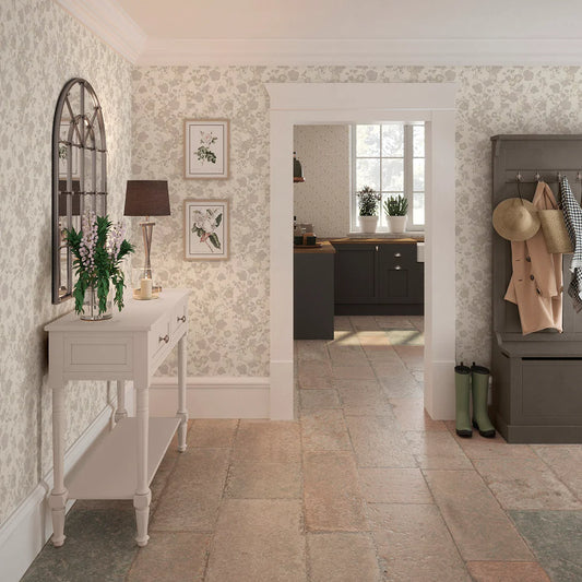 Forgotten Fruit Wallpaper - Vintage Cream and Vintage Grey - LAN100067