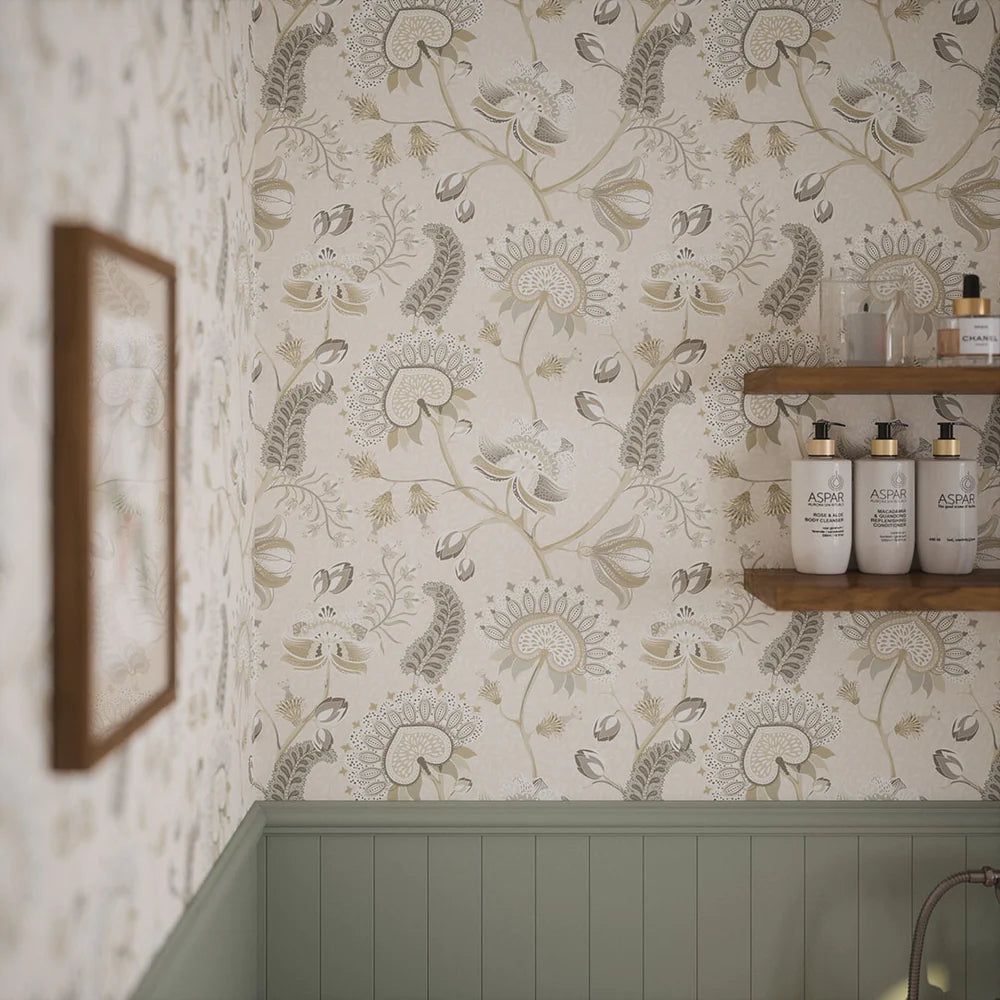 Beaumont Wallpaper - Soft Neutrals on Ecru - LAN100107