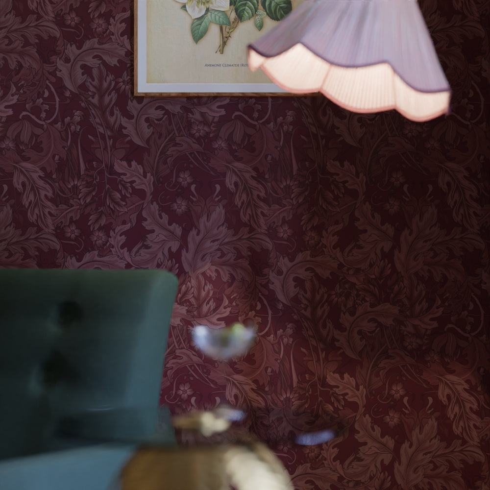 Jard Wallpaper - Shades of Bordeaux - LAN100180