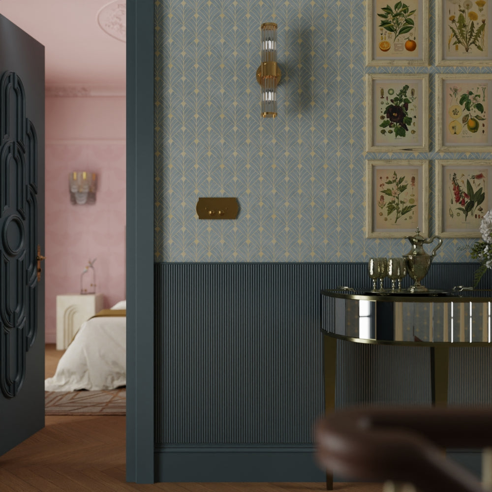 Gatsby Wallpaper - Mineral and Vintage Gold - LAN100198