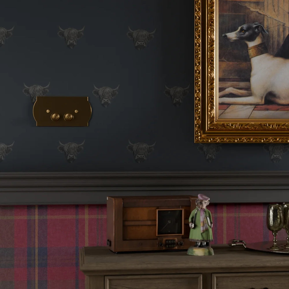 Heilan Coo Wallpaper - Oxford Blue - LAN100238