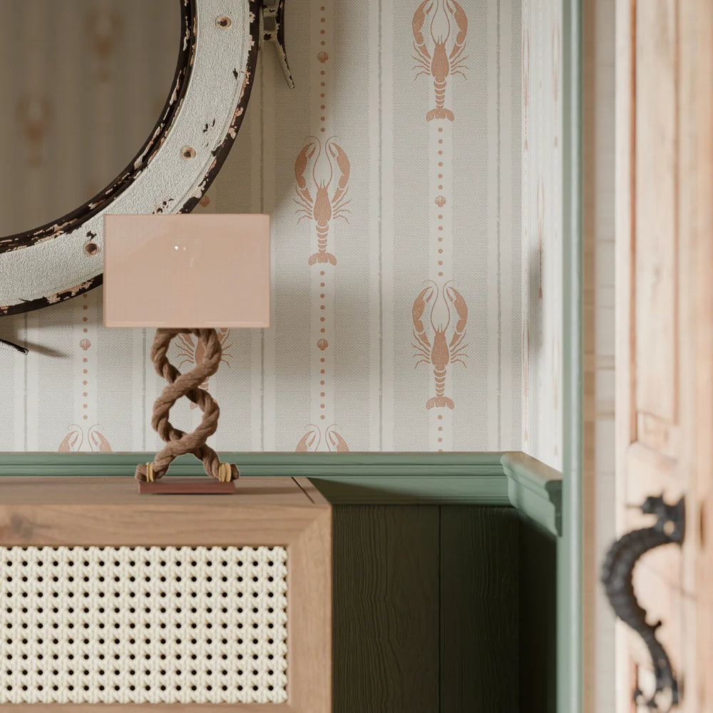 Jersey Lobster Wallpaper - Autumn Spice and Rustic Green - LAN100265