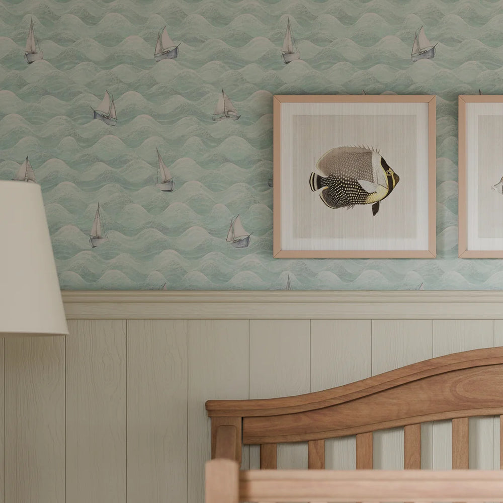 High Tide Wallpaper - Duck Egg - LAN100298