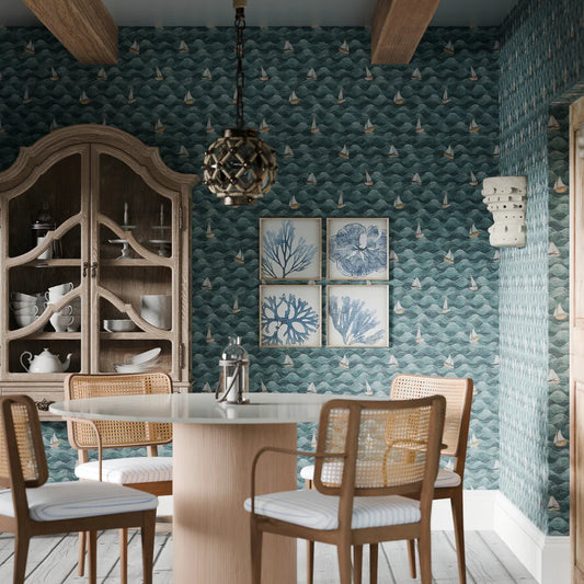 High Tide Wallpaper - Teal - LAN100300