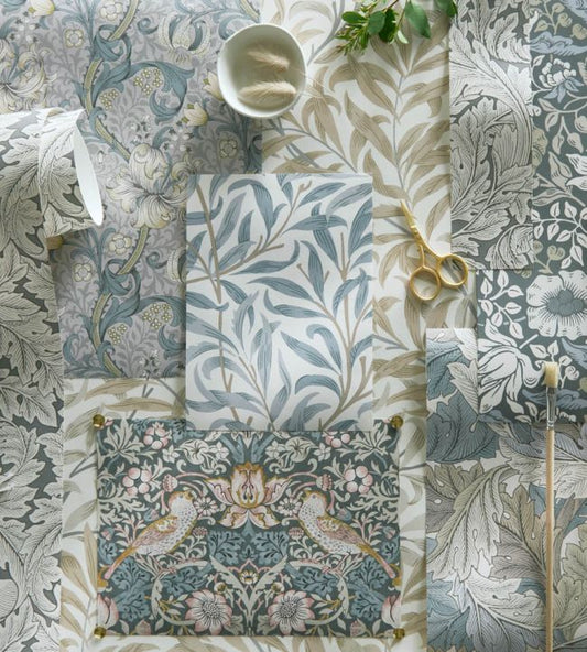 Mallow Wallpaper - Slate/Dove - Clarke & Clarke