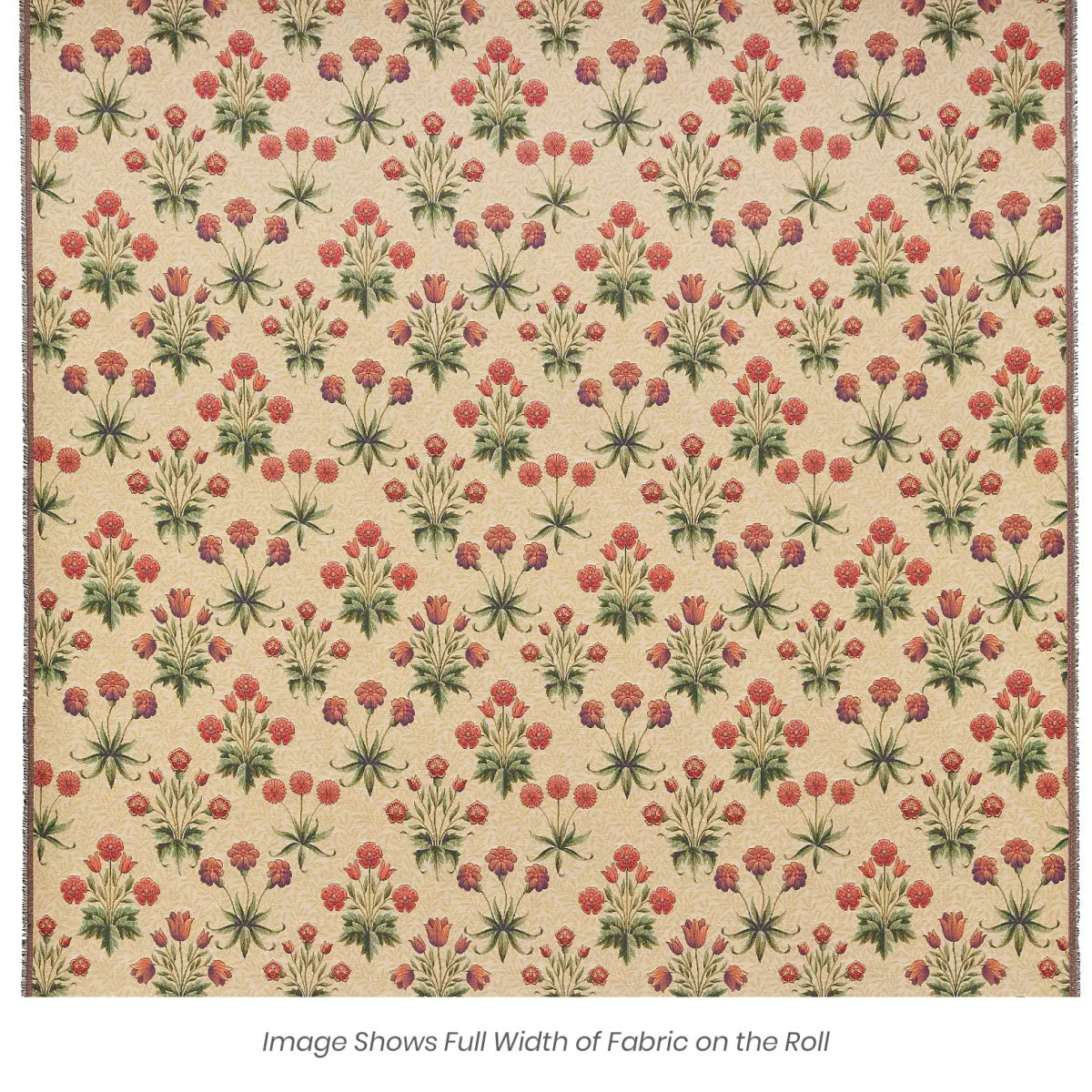 Morris Daisies Tapestry Fabric - Green - Hines of Oxford
