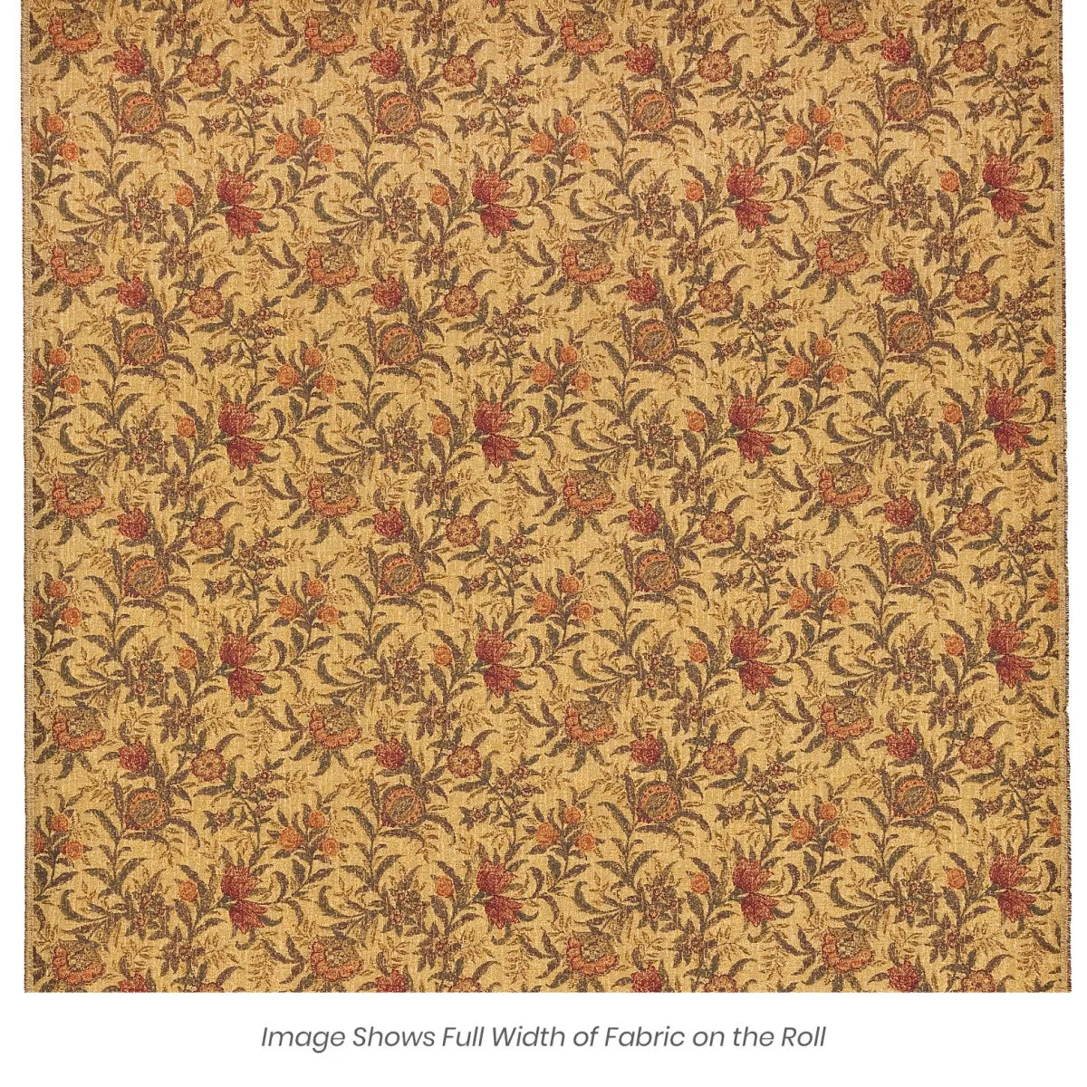 Morris Pomegranate Tapestry Fabric - Gold - Hines of Oxford