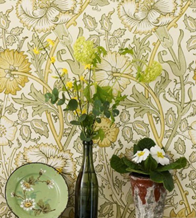 Pink & Rose Wallpaper - Cowslip/Fennel - 212569 - Morris & Co
