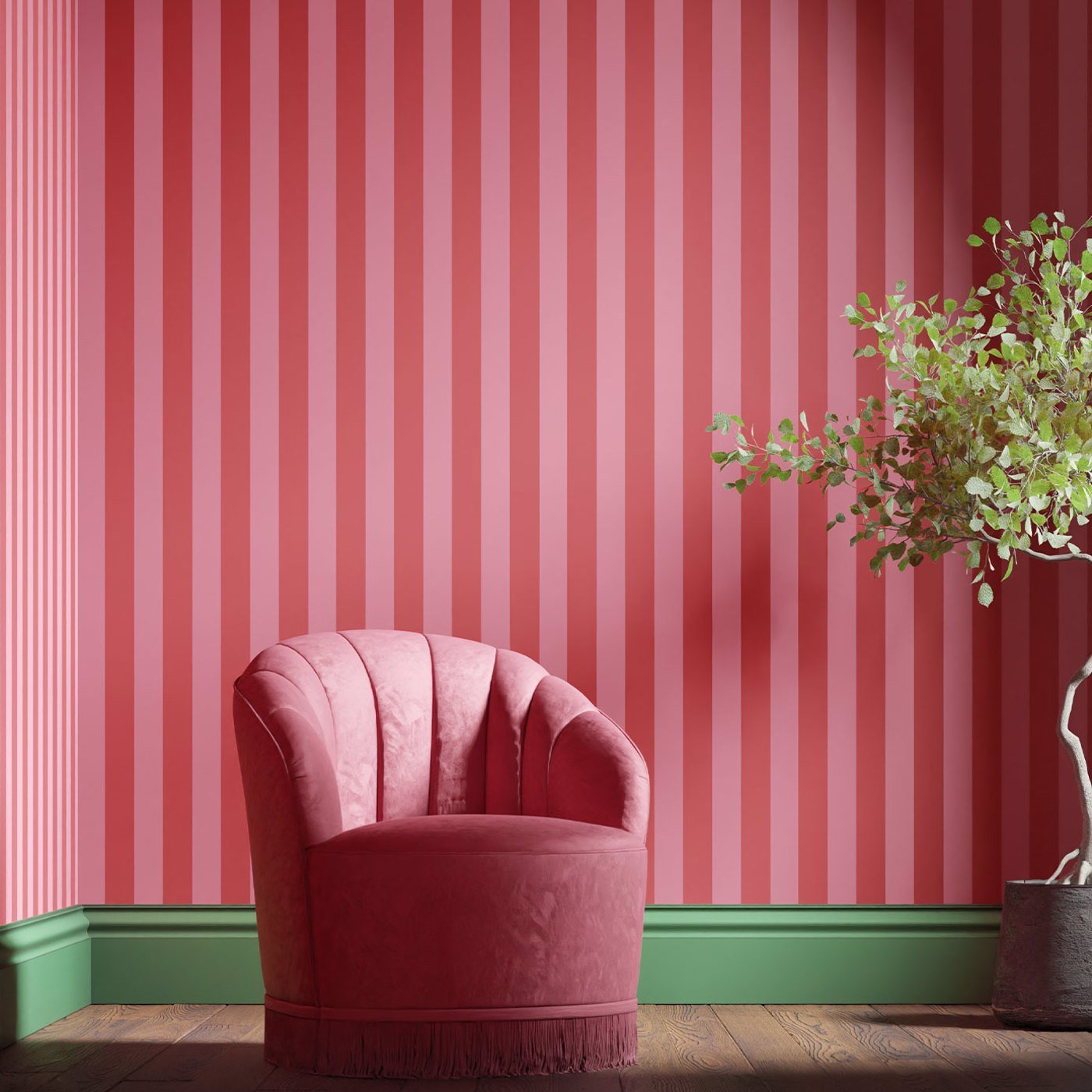 Signature Stripe Wallpaper - Flamenco - 510031 - Morris & Co