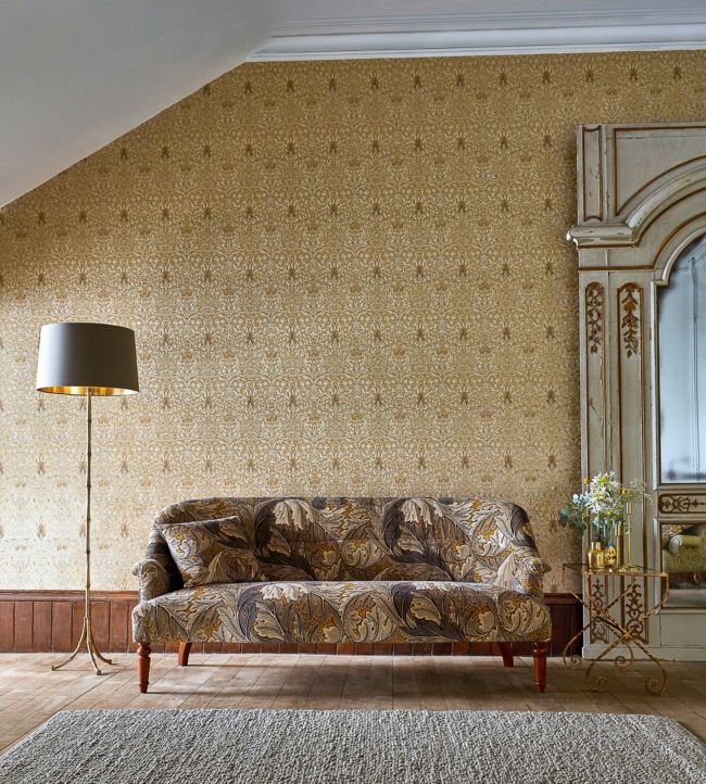Snakeshead Wallpaper - Gold/Linen - 216429 - Morris & Co