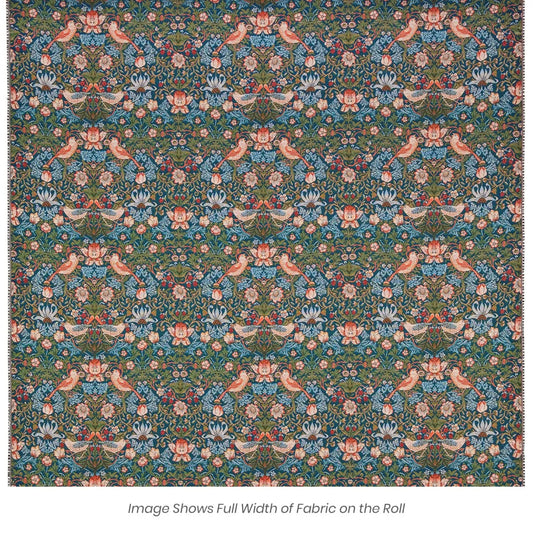 Strawberry Thief Tapestry Fabric - Blue - Hines of Oxford