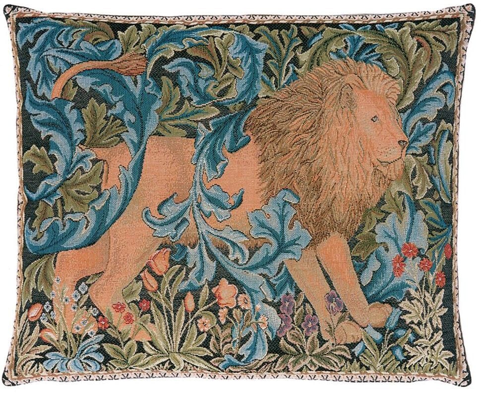 The Forest I Tapestry Cushion with Feather Filler - Blue - Hines of Oxford