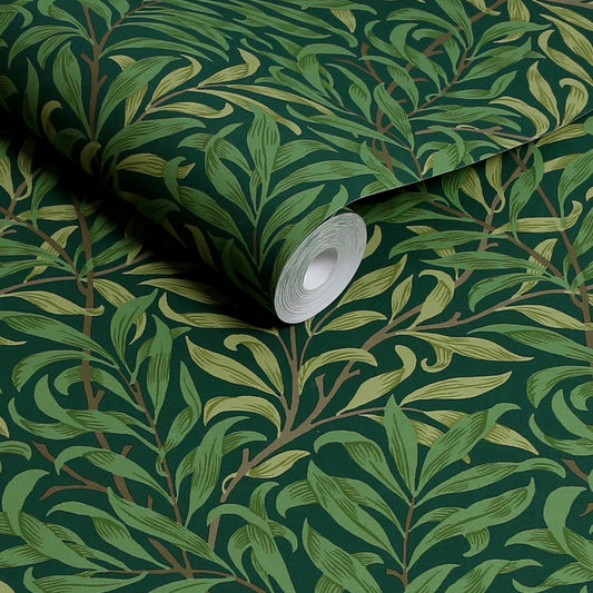 Willow Bough Wallpaper - Deep Green - William Morris AH