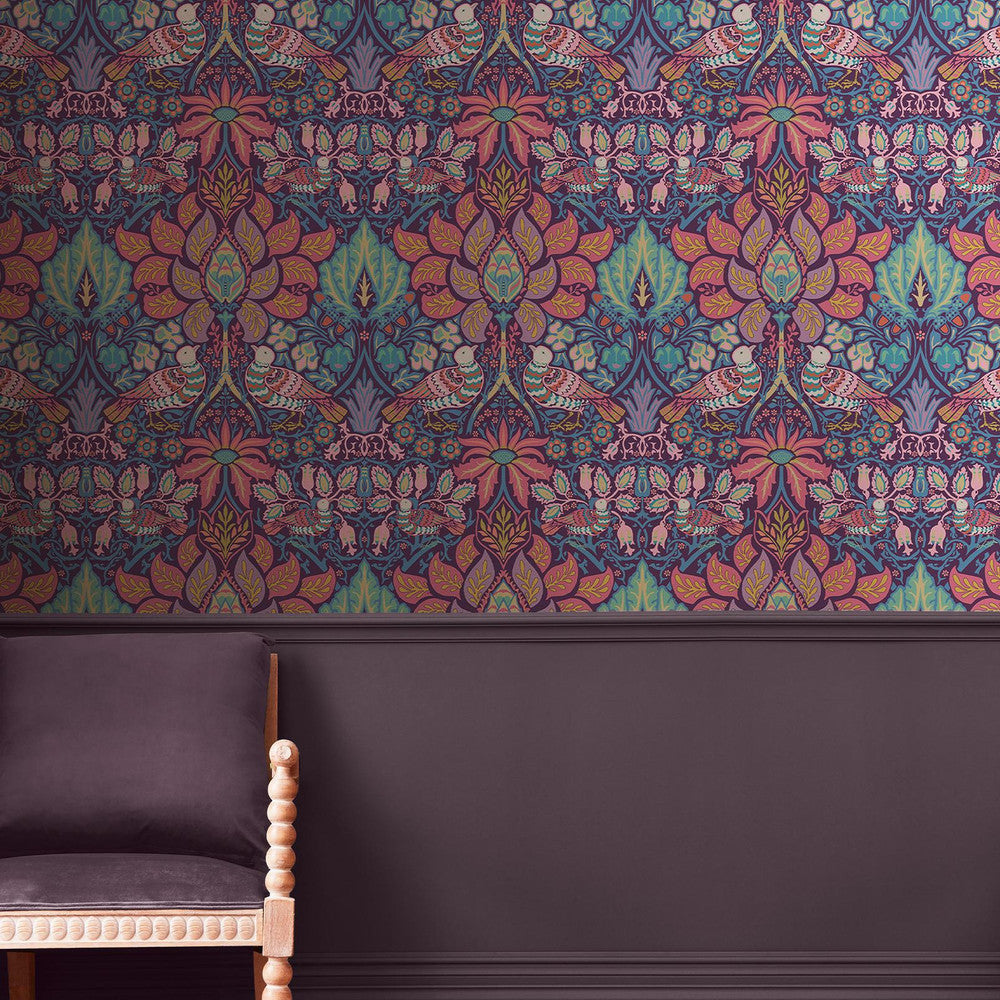 140478 - Dove & Rose Wallpaper - Carnival - William Morris