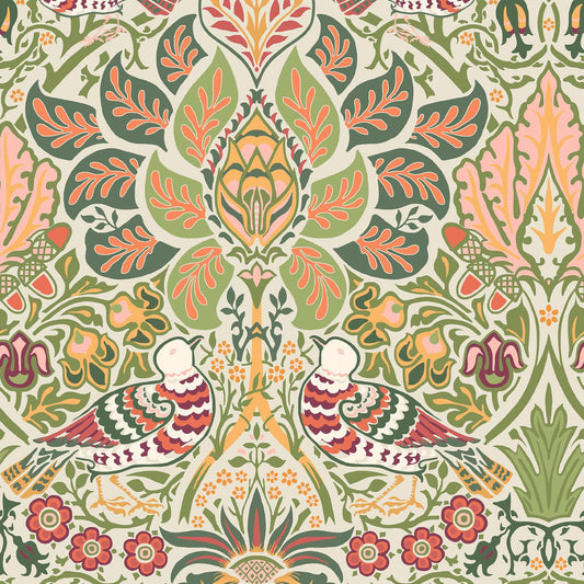 140481 - Dove & Rose Wallpaper - Olive - William Morris