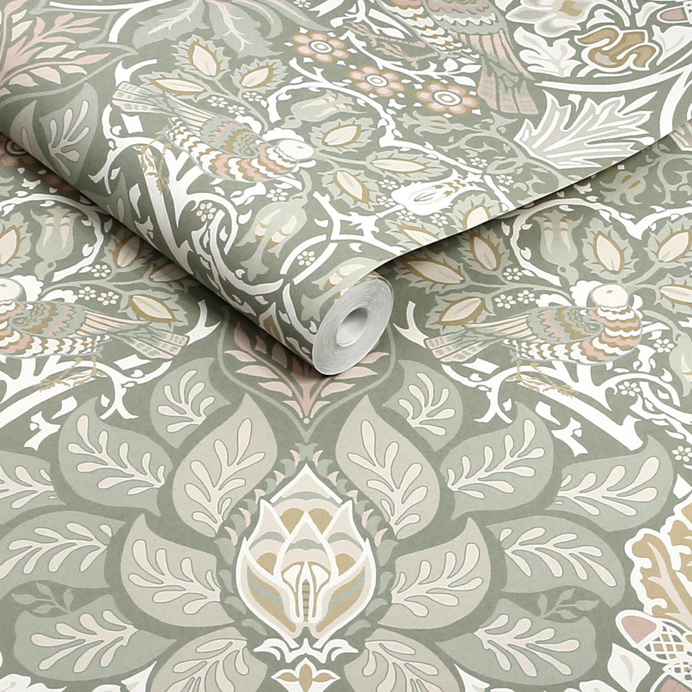 140482 - Dove & Rose Wallpaper - Spring Garden - William Morris