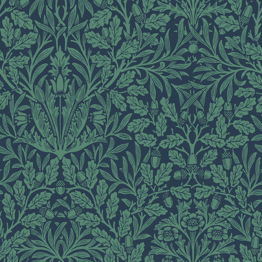 140489 - Acorn Wallpaper - Heritage Blue - William Morris