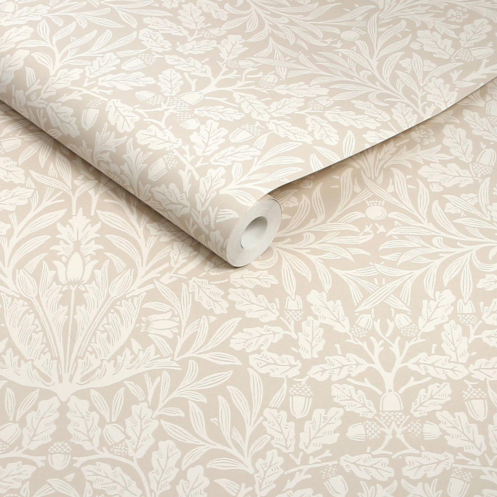 140491 - Acorn Wallpaper - Hessian - William Morris