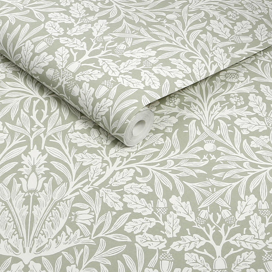 140492 - Acorn Wallpaper - Sage - William Morris