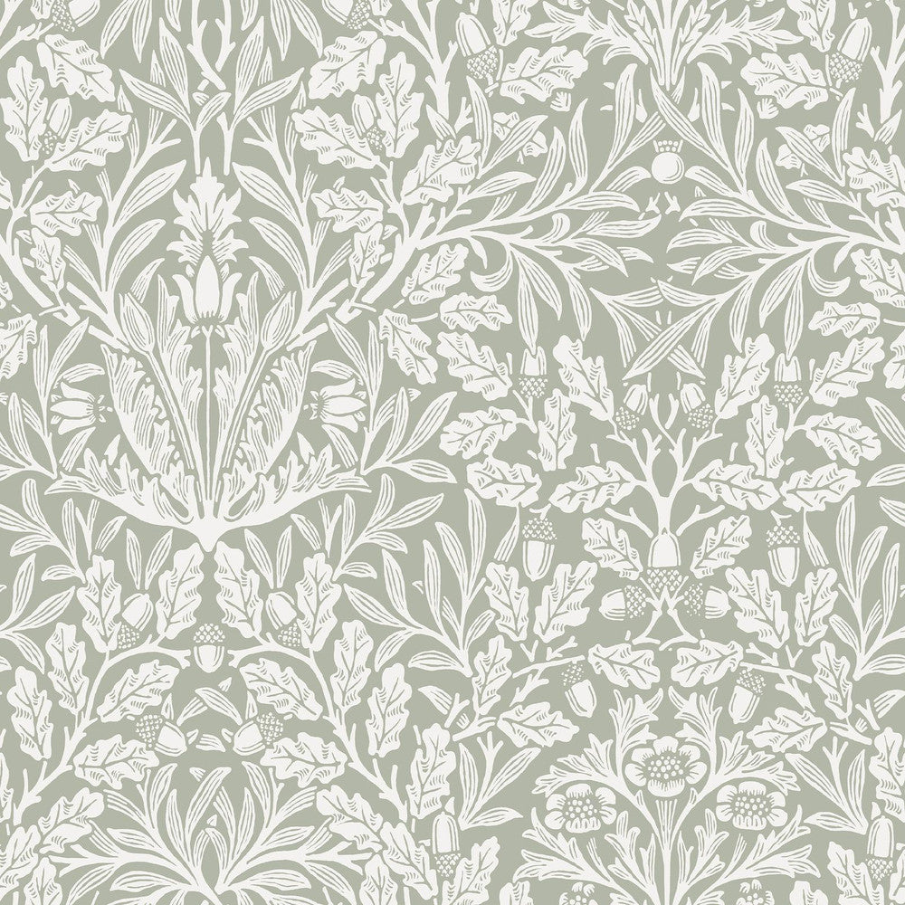 140492 - Acorn Wallpaper - Sage - William Morris