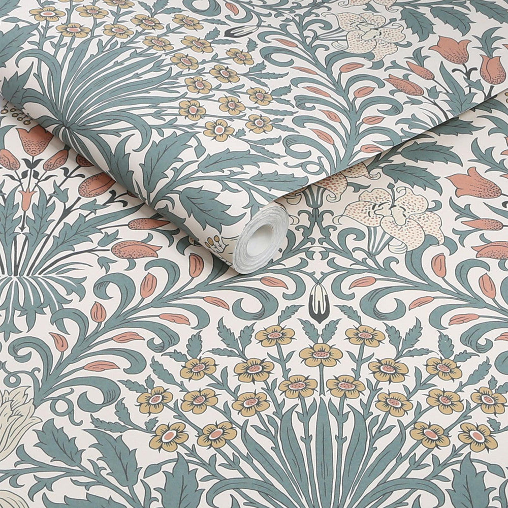140493 - Garden Wallpaper - Dusty Blue - William Morris