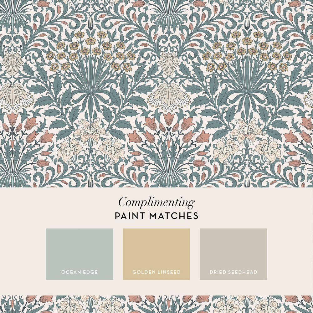 140493 - Garden Wallpaper - Dusty Blue - William Morris