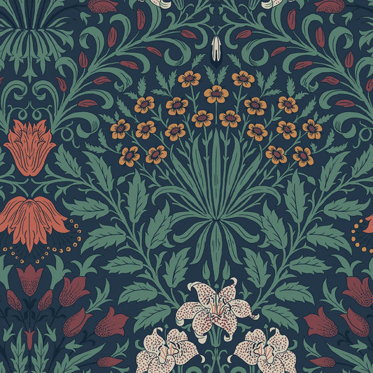 140494 - Garden Wallpaper - Moonlight - William Morris