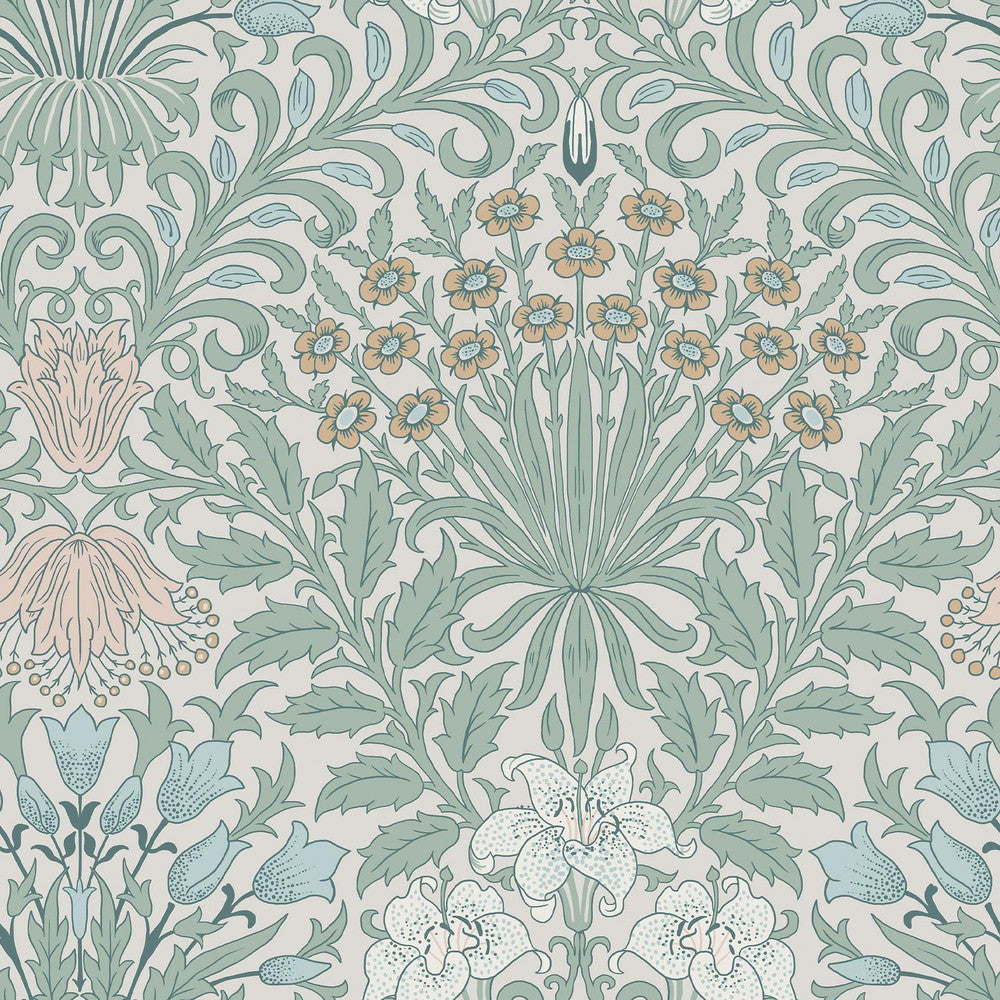 140496 - Garden Wallpaper - Cottage Blues - William Morris
