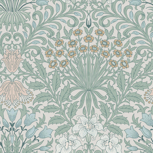 140496 - Garden Wallpaper - Cottage Blues - William Morris