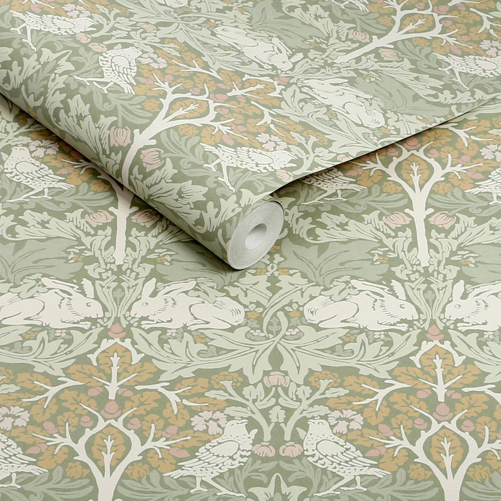 140500 - Brother Rabbit Wallpaper - Sage - William Morris