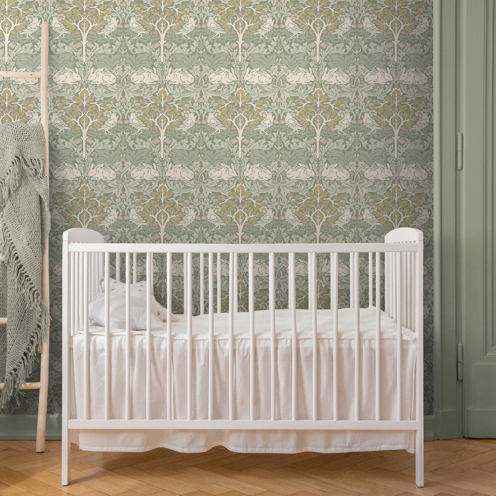 140500 - Brother Rabbit Wallpaper - Sage - William Morris