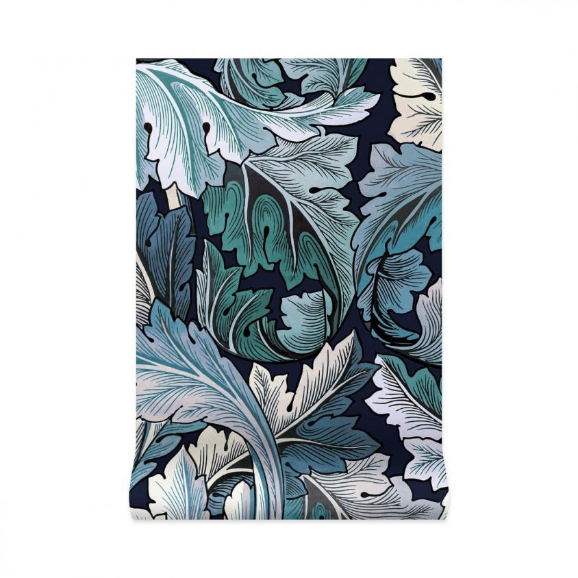 ACANTHUS Wallpaper - Blue & Midnight - House of Hackney