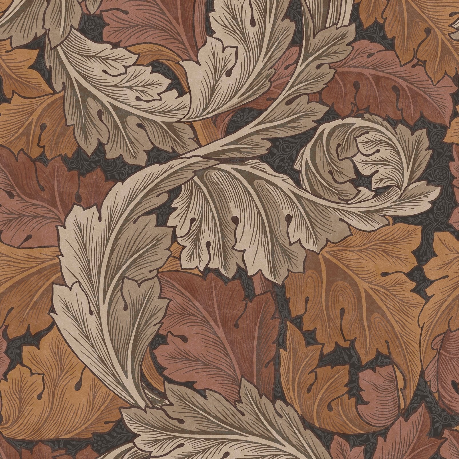 Acanthus Wallpaper - Burnt Orange - William Morris AH
