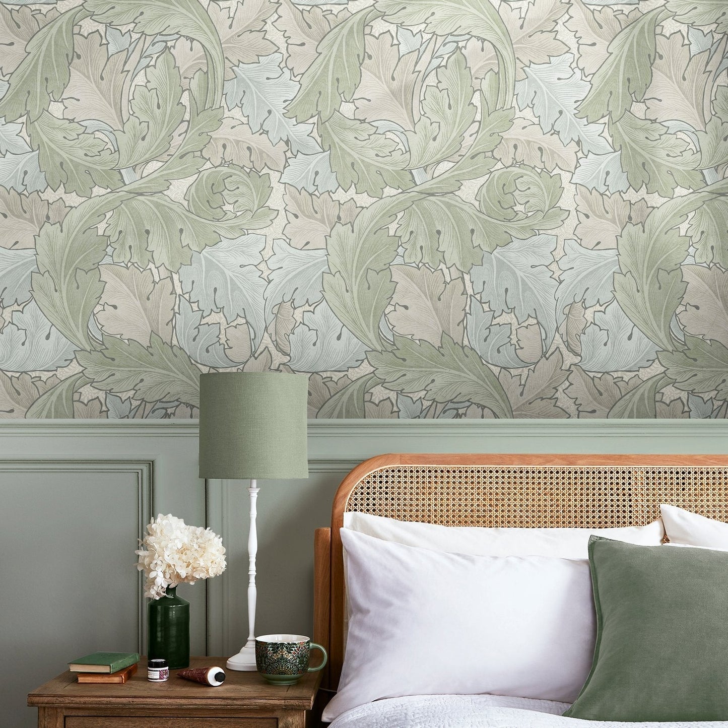 Acanthus Wallpaper - Sage & Duck Egg - William Morris AH