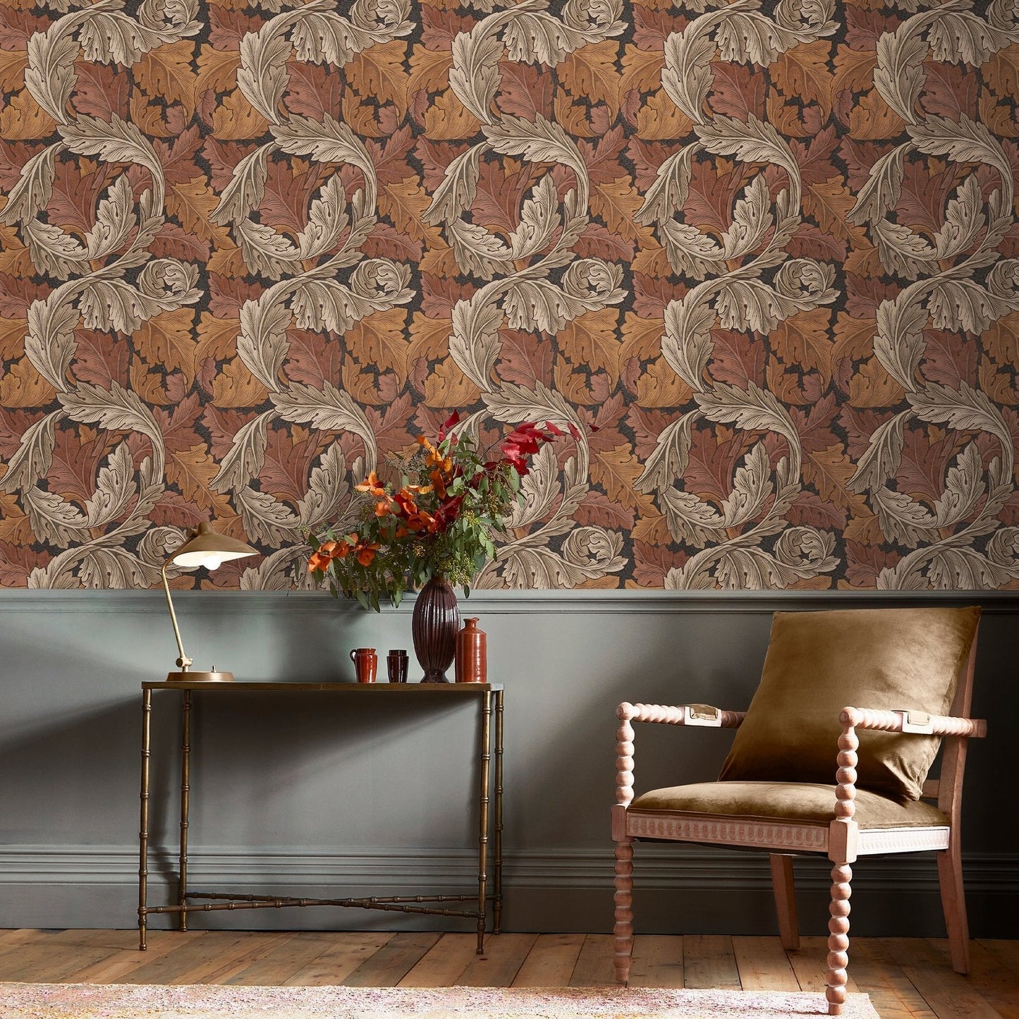 Acanthus Wallpaper - Burnt Orange - William Morris AH