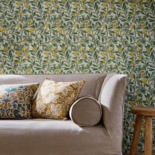 Arbutus Wallpaper - Sage/Lemon - 217356 - Morris & Co